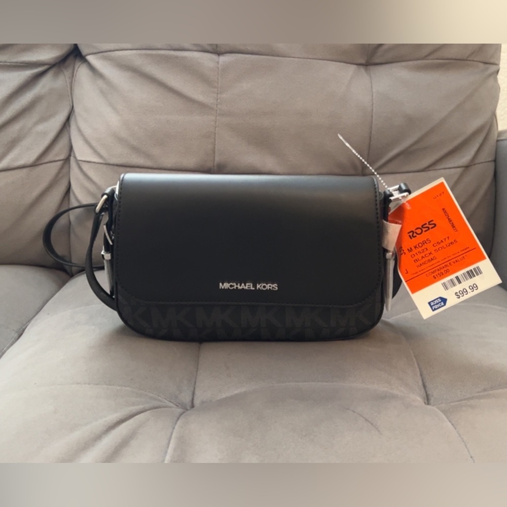 Michael Kors, Black/Grey, Leather, crossbody